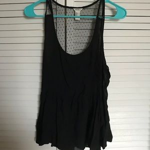 Black tank top with sheer upper back